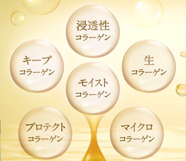 浸透性コラーゲン・キープコラーゲン・生コラーゲン・モイストコラーゲン・プロテクトコラーゲン・マイクロコラーゲン